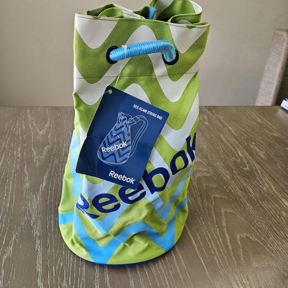 Reebok Gym Sack Drawstring Backpack Blue & Green